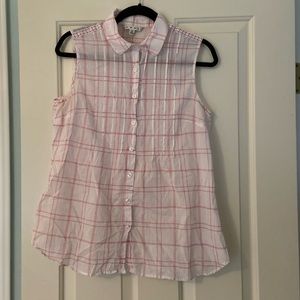 CAbi pink plaid button down
